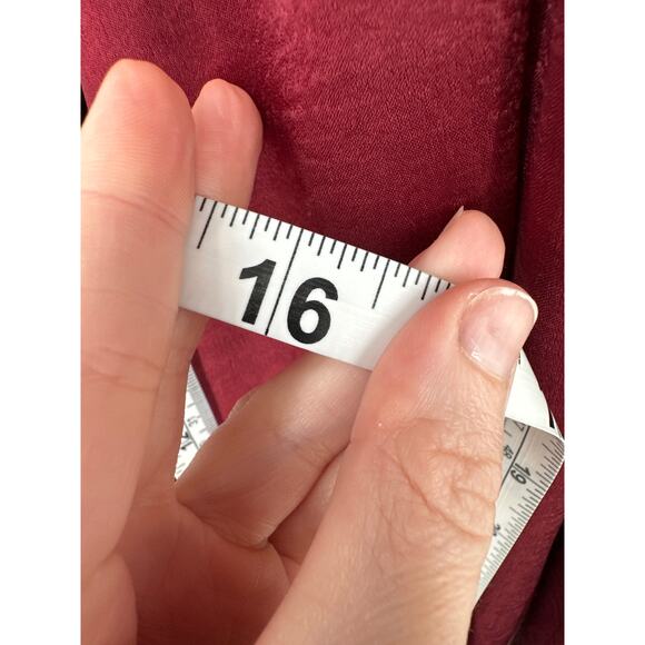 Altard State Dress Womens XS Red Mini Ruffle Party Event V Neck Satin Flowy - Picture 7 of 7